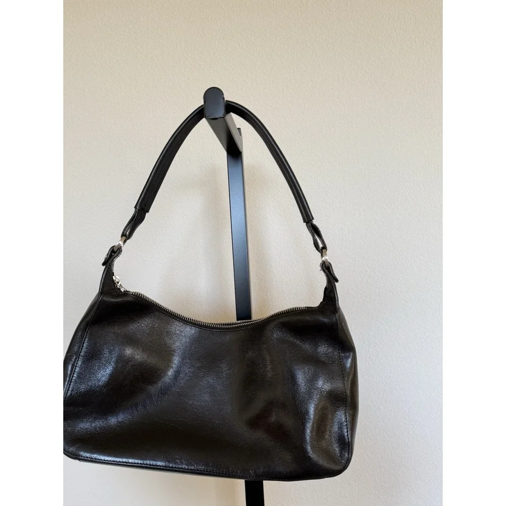 Monsac‎ original purse Bag Hobo shoulder black Y2K Vintage VTG Leather
